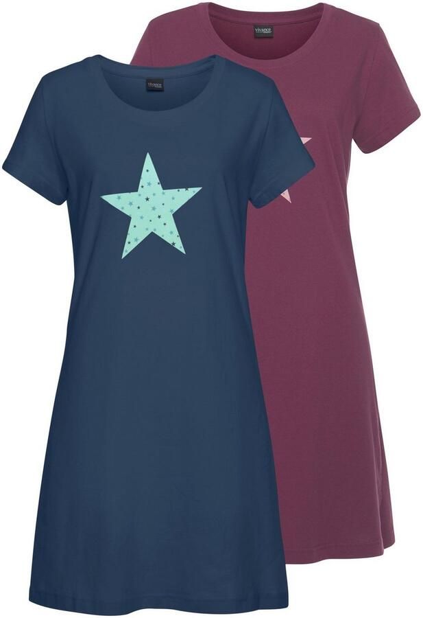 Vivance Dreams Nachthemd met sterrenprint (Set van 2) - Foto 2