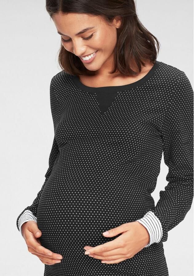 Vivance Dreams Positienachthemd stippenmotief met gestreepte boorden - Foto 2