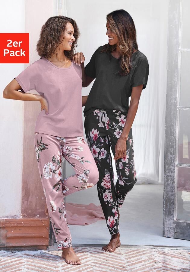 Vivance Dreams Pyjama met bloemenprint (4-delig Set van 2) - Foto 7