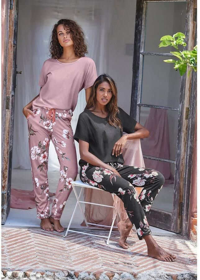 Vivance Dreams Pyjama met bloemenprint (4-delig Set van 2)