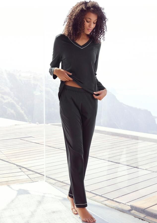 Vivance Dreams Pyjama met contrasterende paspel-details (2-delig 1 stuk) - Foto 3