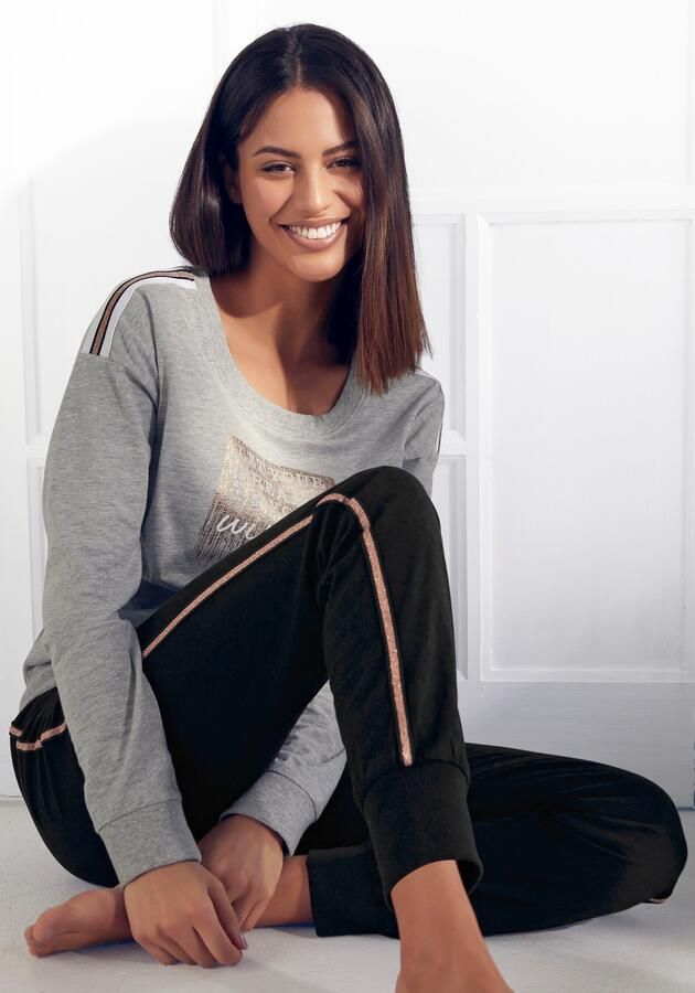 Vivance Dreams Pyjama met contrastkleurige tapedetails (2-delig 1 stuk) - Foto 5