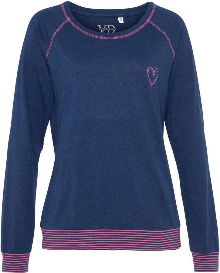 Vivance Dreams Pyjama met decoratieve flatlock-naden in neonkleuren (2-delig)