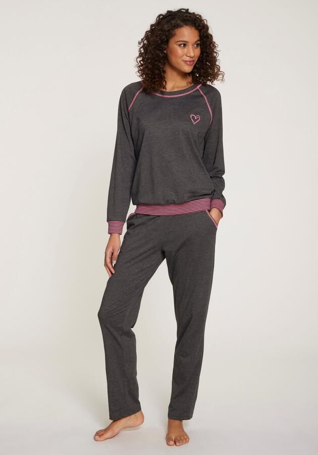 Vivance Dreams Pyjama met decoratieve flatlock-naden in neonkleuren (2-delig) - Foto 6