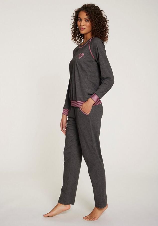 Vivance Dreams Pyjama met decoratieve flatlock-naden in neonkleuren (2-delig) - Foto 3