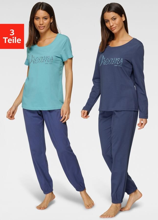 Vivance Dreams Pyjama met front-opschrift (set 3-delig) - Foto 11