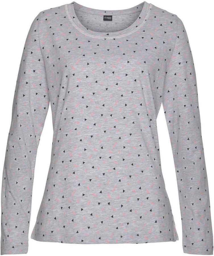Vivance Dreams Pyjama met gedessineerde longsleeve (2-delig 1 stuk)