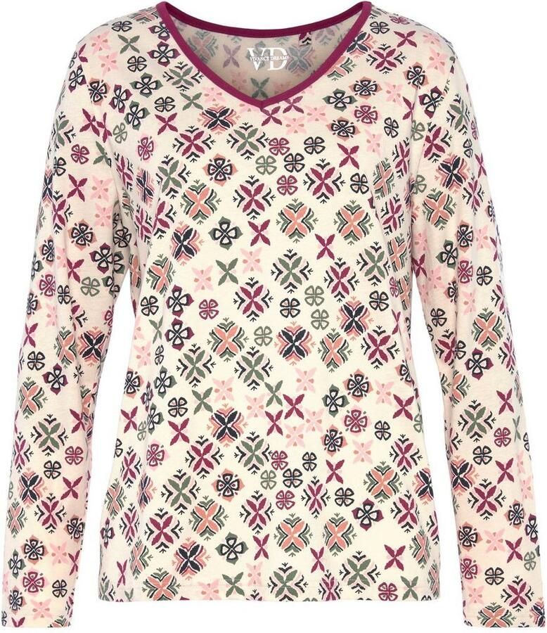 Vivance Dreams Pyjama met grafisch-florale alloverprint (set 2-delig)