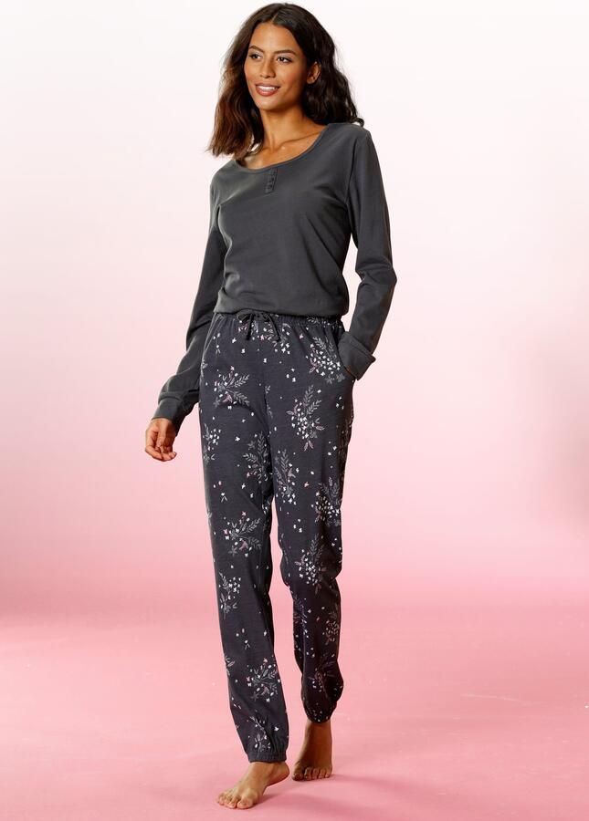 Vivance Dreams Pyjama met hortensia-motief (2-delig 1 stuk) - Foto 3