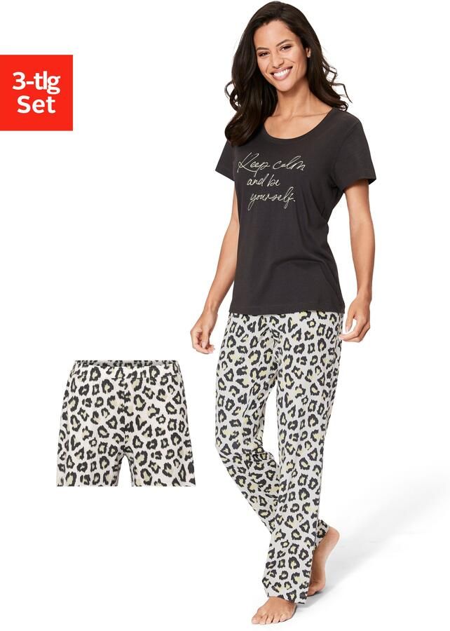 Vivance Dreams Pyjama met luipaardprint (set 3-delig 3-delig) - Foto 3