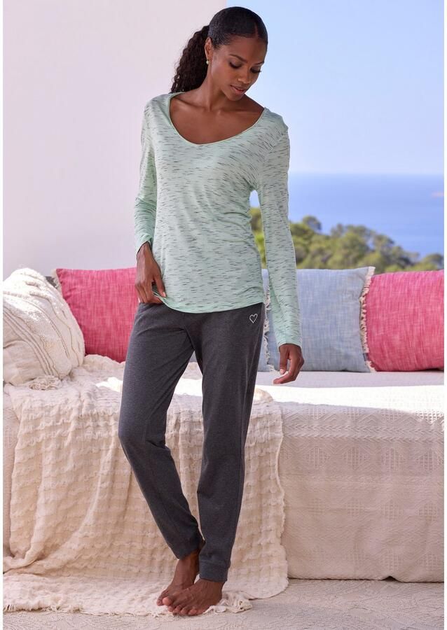 Vivance Dreams Pyjama met mooie melange-effect (2-delig) - Foto 5