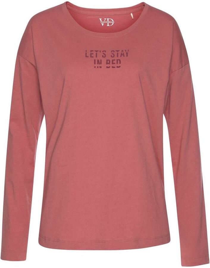 Vivance Dreams Pyjama met opschrift en gedessineerde broek (2-delig 1 stuk)