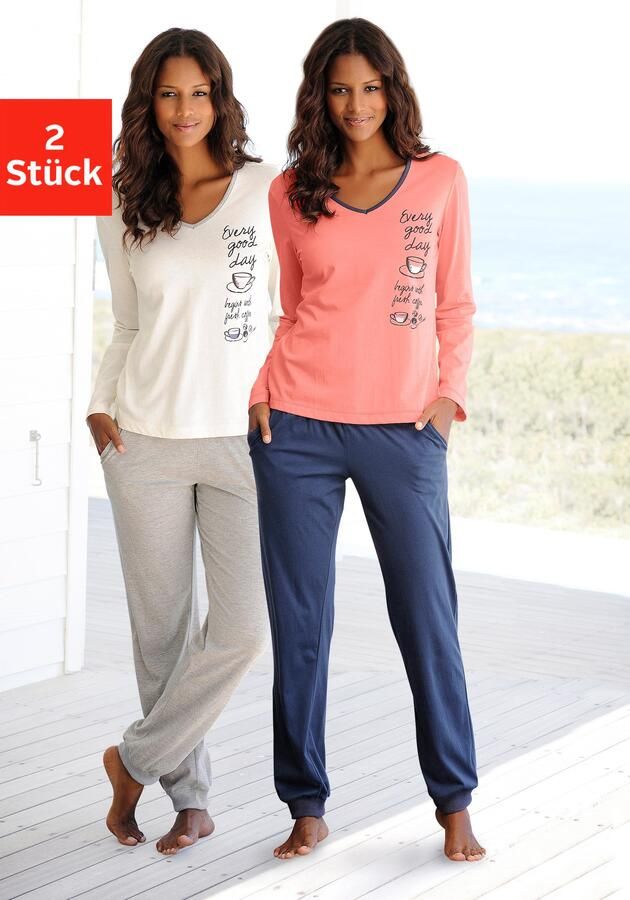 Vivance Dreams Pyjama met print opzij (4-delig Set van 2) - Foto 17