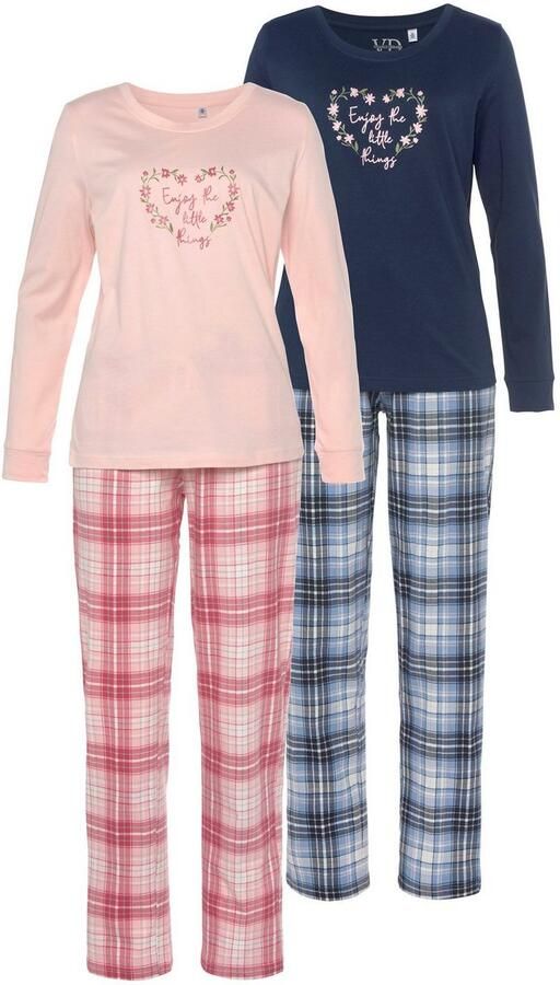 Vivance Dreams Pyjama met ruit- en bloemenprint in een dubbelpack (4-delig Set van 2) - Foto 7