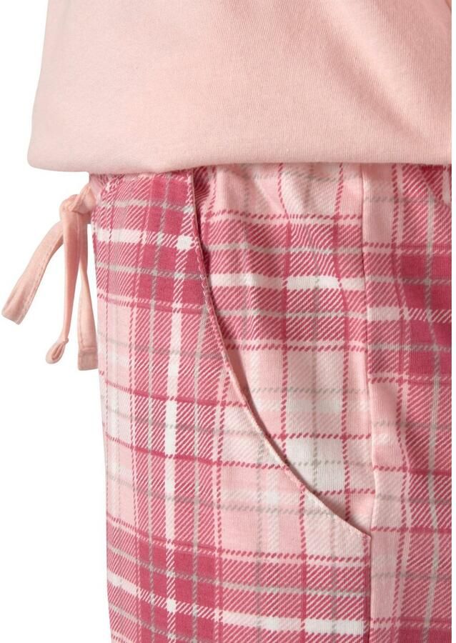 Vivance Dreams Pyjama met ruit- en bloemenprint in een dubbelpack (4-delig Set van 2)