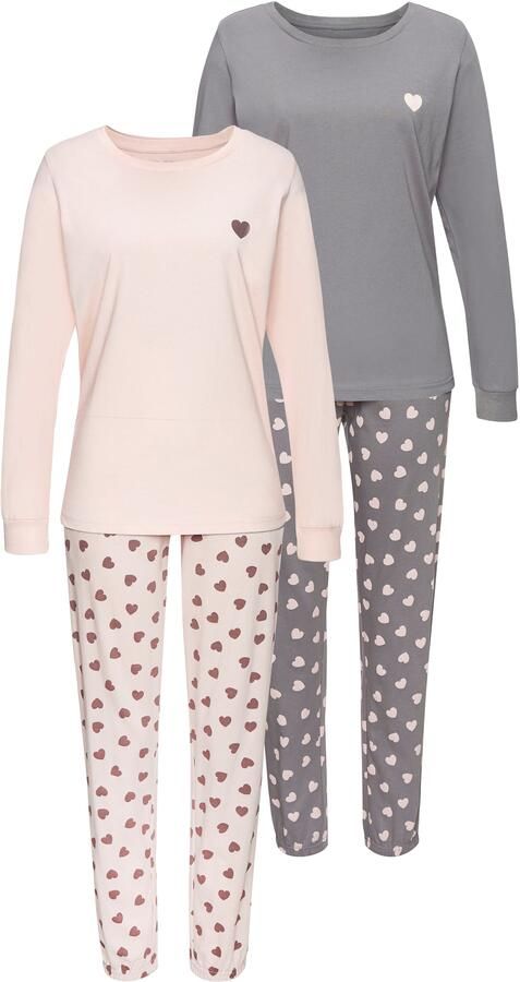 Vivance Dreams Pyjama met schattig hartjespatroon (4-delig Set van 2) - Foto 2