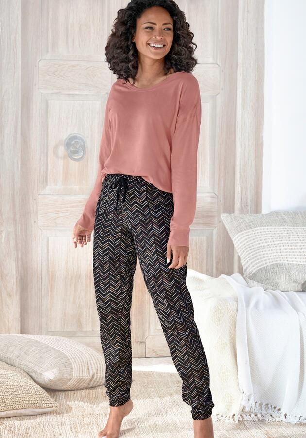 Vivance Dreams Pyjama met schilderachtig visgraatpatroon (2-delig) - Foto 4