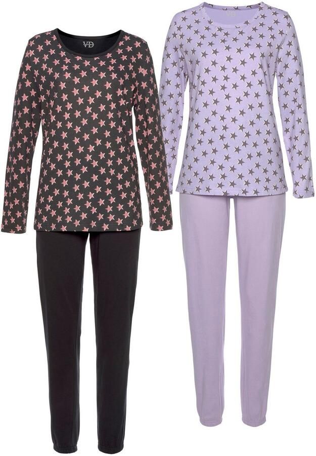 Vivance Dreams Pyjama met sterpatroon (4-delig Set van 2) - Foto 2