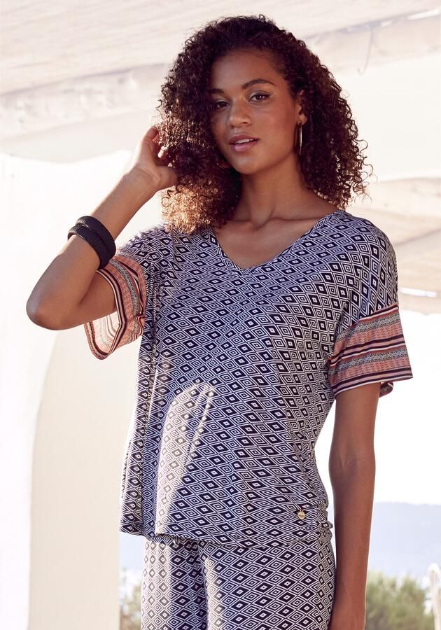 Vivance Dreams Pyjama top in mooi etno-design - Foto 5