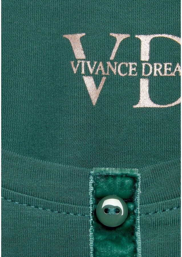 Vivance Dreams Pyjama top met fluwelen knoopsluiting - Foto 4