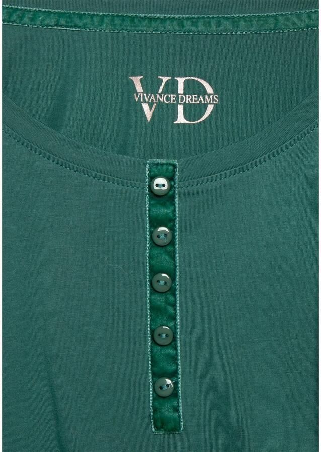 Vivance Dreams Pyjama top met fluwelen knoopsluiting - Foto 5