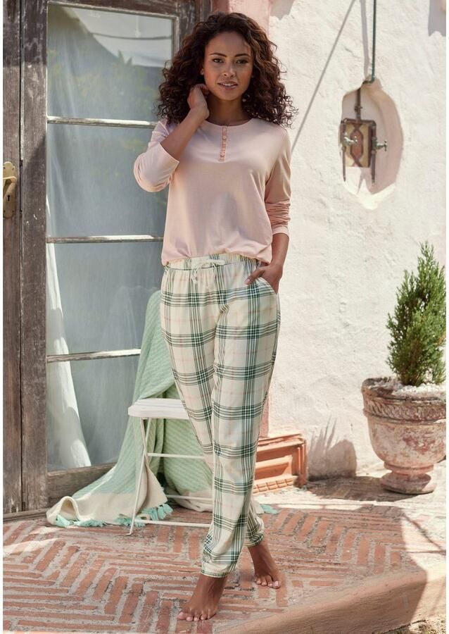 Vivance Dreams Pyjama top met fluwelen knoopsluiting - Foto 2