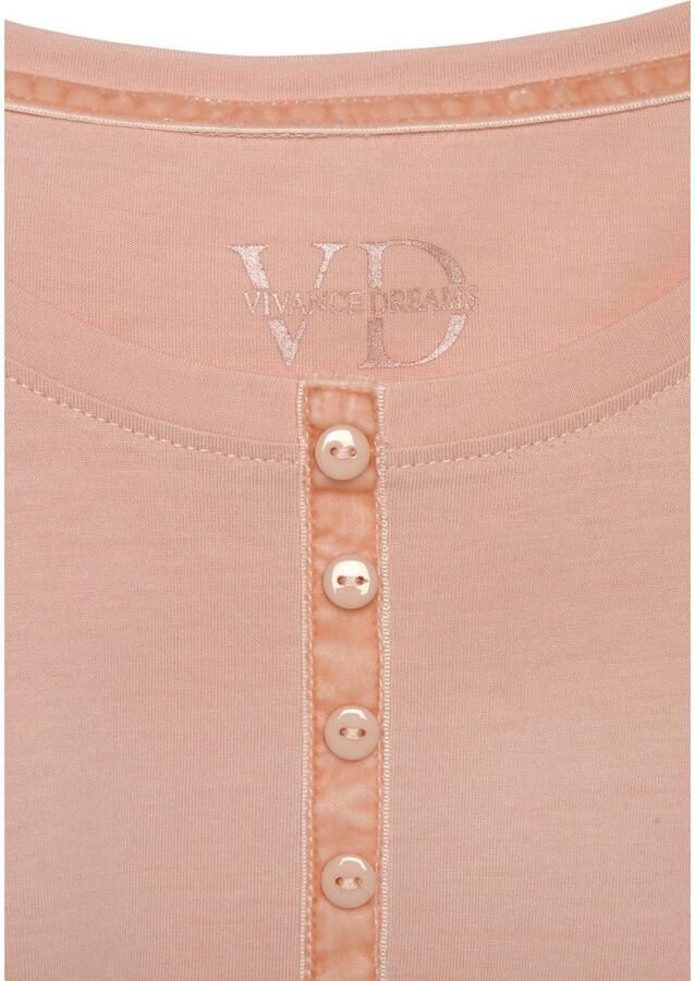 Vivance Dreams Pyjama top met fluwelen knoopsluiting - Foto 3