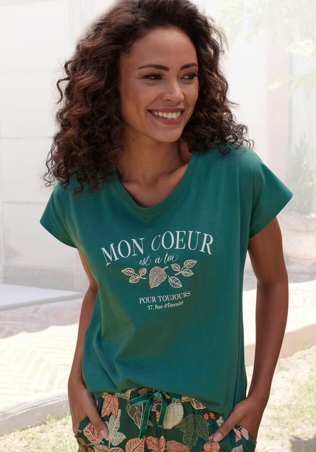 Vivance Dreams Pyjama top met herfstige frontprint - Foto 6