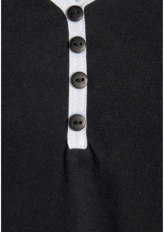 Vivance Dreams Pyjama top met paspel en korte decoratieve knoopsluiting - Foto 3