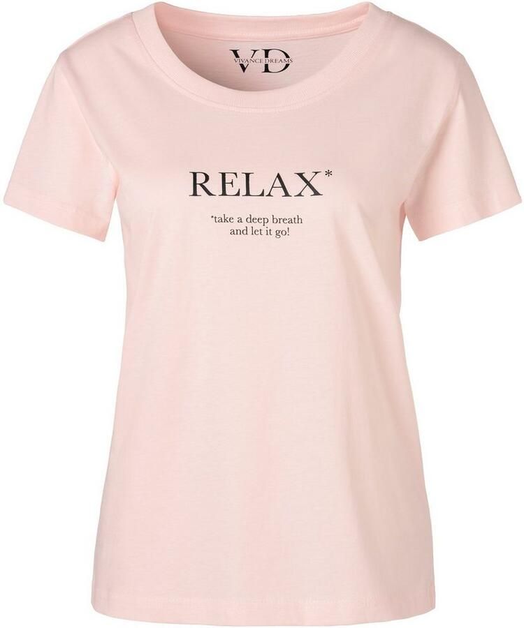 Vivance Dreams Pyjama top met statementprint