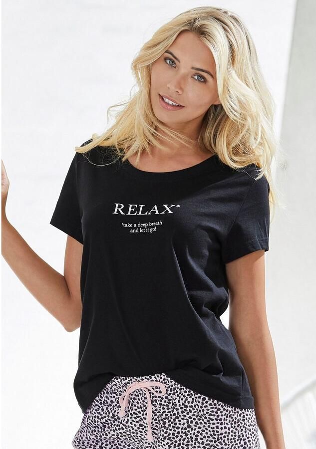 Vivance Dreams Pyjama top met statementprint - Foto 3