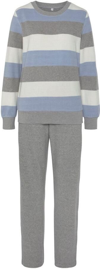 Vivance Dreams Pyjama van zachte frotté en met colorblock strepen (2-delig) - Foto 5