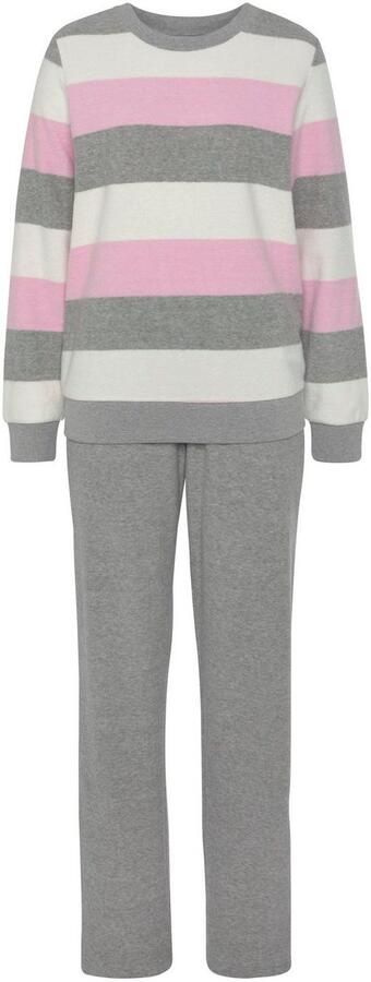 Vivance Dreams Pyjama van zachte frotté en met colorblock strepen (2-delig) - Foto 5