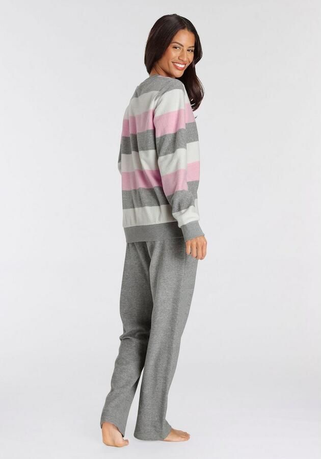 Vivance Dreams Pyjama van zachte frotté en met colorblock strepen (2-delig) - Foto 3