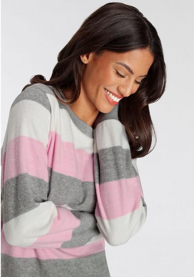 Vivance Dreams Pyjama van zachte frotté en met colorblock strepen (2-delig) - Foto 2