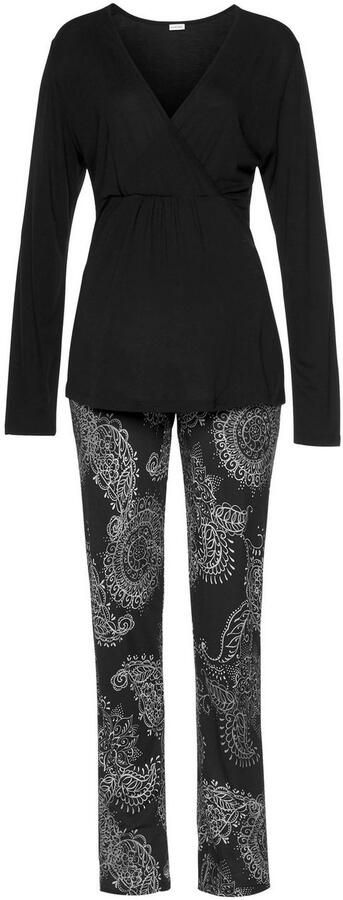 Vivance Dreams Pyjama zwart-wit paisleydessin (2-delig 1 stuk) - Foto 4