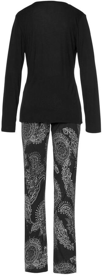 Vivance Dreams Pyjama zwart-wit paisleydessin (2-delig 1 stuk) - Foto 5