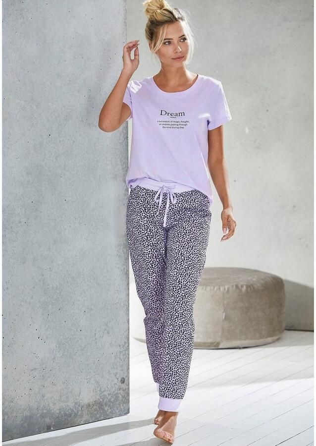Vivance Dreams Pyjama top met statementprint