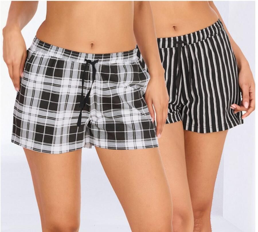 Vivance Dreams Pyjamashort Met strepen en ruiten (set 2-delig)