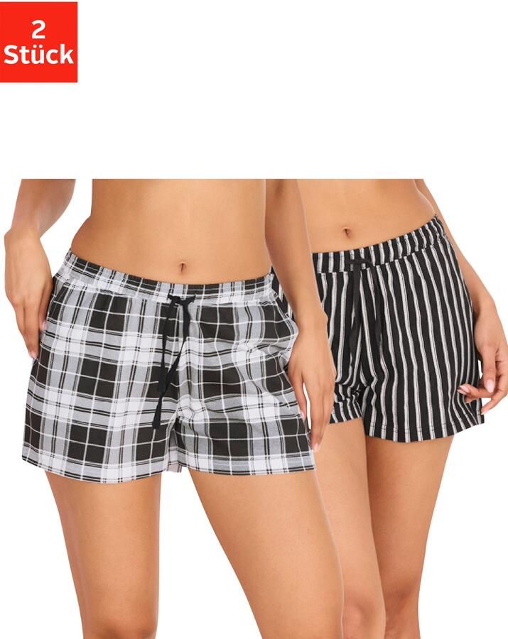 Vivance Dreams Pyjamashort Met strepen en ruiten (set 2-delig) - Foto 4
