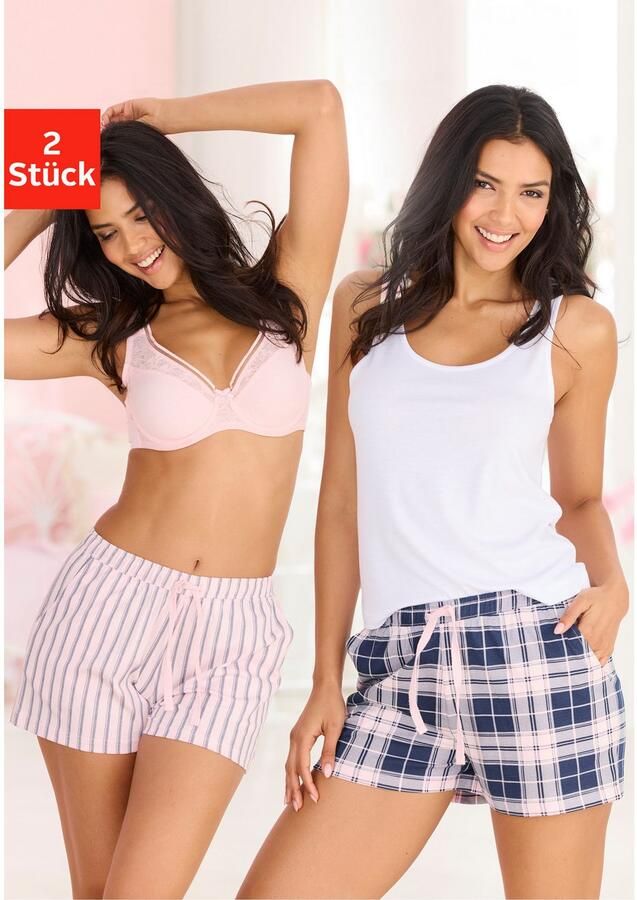 Vivance Dreams Pyjamashort Met strepen en ruiten (set 2-delig) - Foto 8