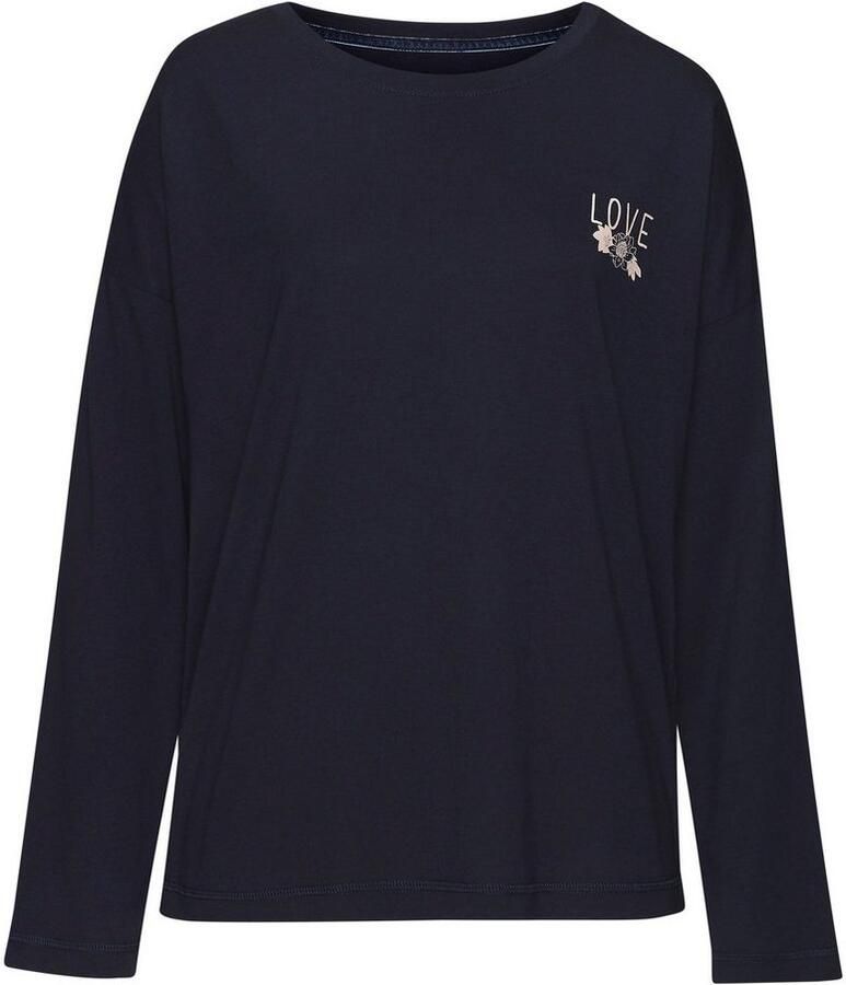 Vivance Dreams Shirt met lange mouwen met kleine print op de borst