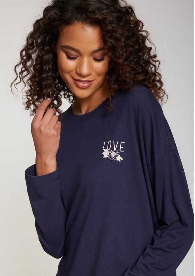 Vivance Dreams Shirt met lange mouwen met kleine print op de borst - Foto 3