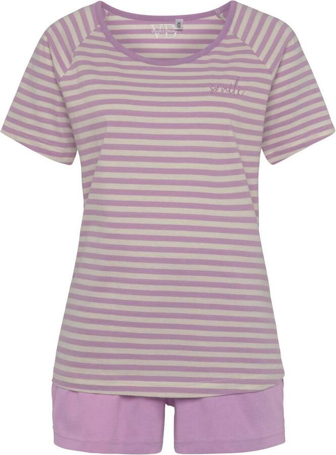 Vivance Dreams Shortama met een mooi gestreept patroon (2-delig)