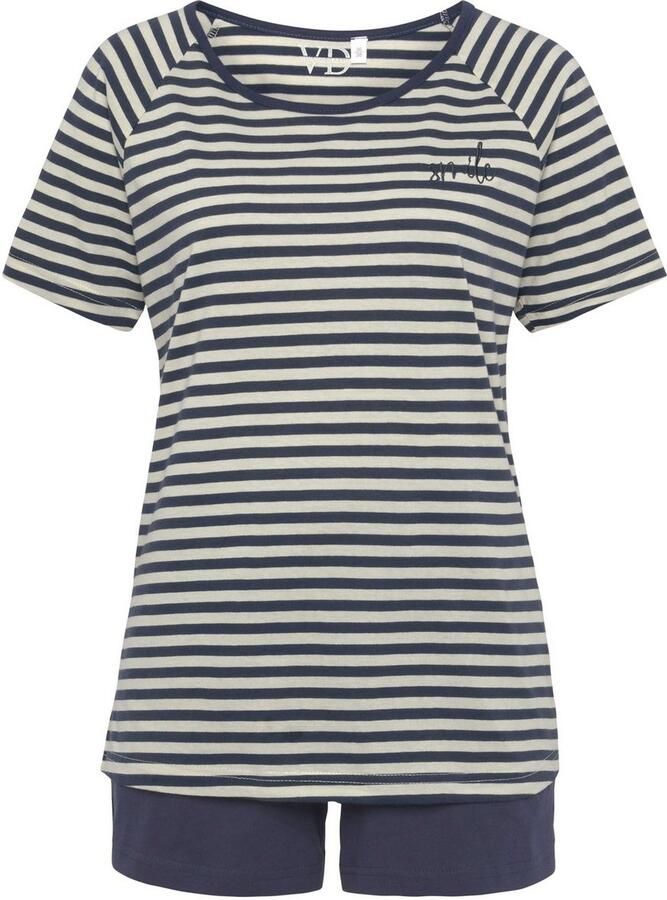 Vivance Dreams Shortama met een mooi gestreept patroon (2-delig)