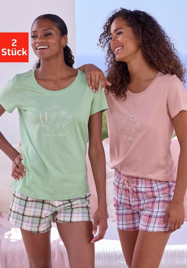 Vivance Dreams Shortama met geruite pyjamashorts (Set van 2) - Foto 8
