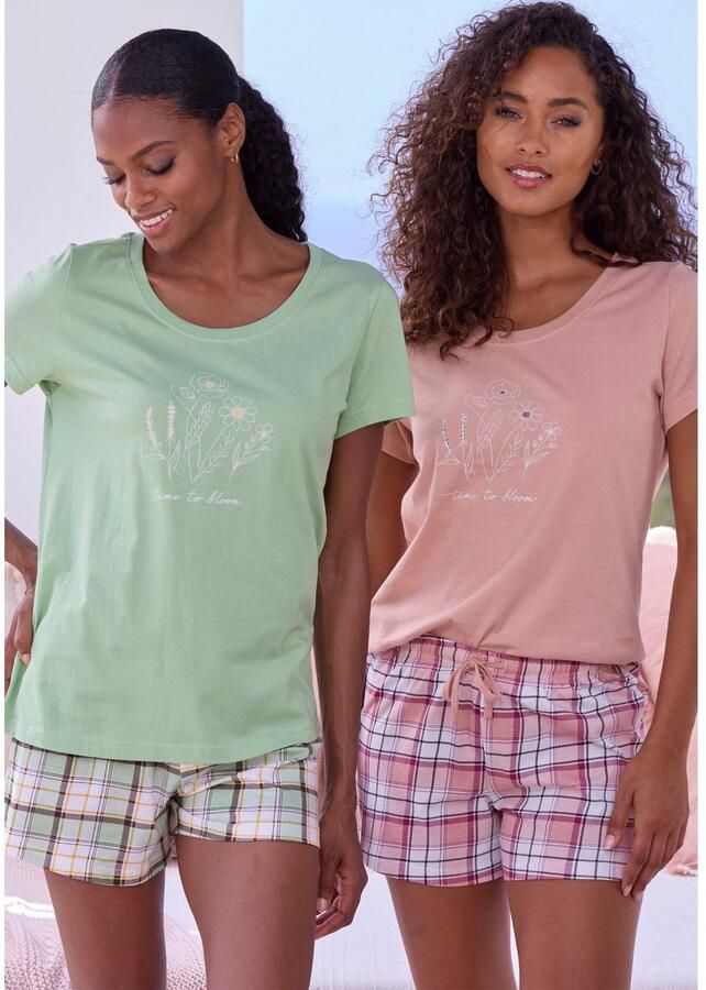 Vivance Dreams Shortama met geruite pyjamashorts (Set van 2) - Foto 3