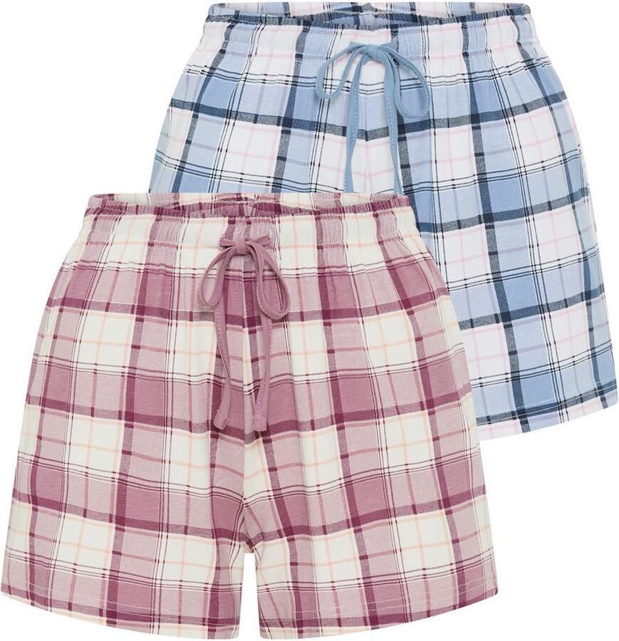 Vivance Dreams Shortama met geruite pyjamashorts (Set van 2)