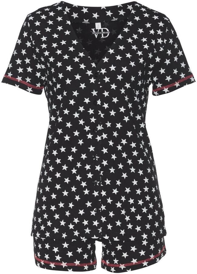 Vivance Dreams Shortama met grote punten en sterretjes (4-delig Set van 2) - Foto 2