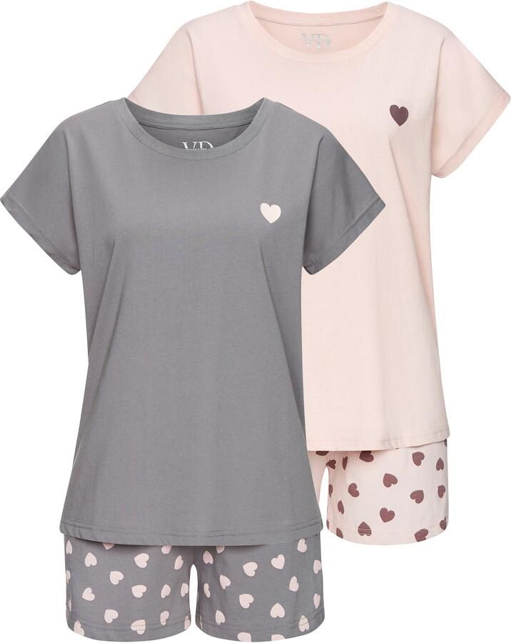 Vivance Dreams Shortama met schattig hartjespatroon (voordeelset 4-delig) - Foto 7